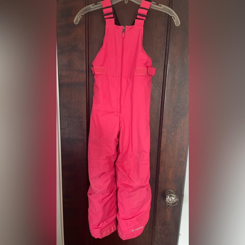 Girls Columbia 6/6X XS Pink Winter Snow bib pants, Outgrown System Extra Small